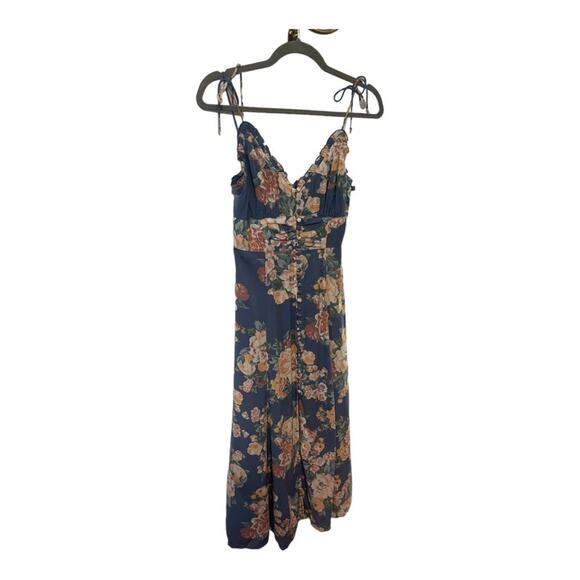 Auguste the Label Midi Dress Cottage Rituals Ruffle Button Front Floral Blue 2 - Picture 10 of 11